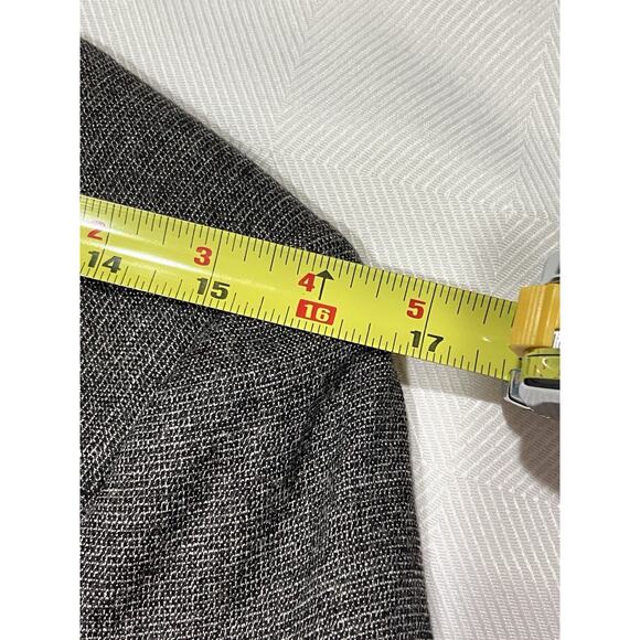 Bebe Jacket Womens 6 Charcoal Blazer 2 Button Tweed Texture Plaid Trim Peplum - Picture 11 of 16